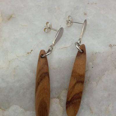 Pendants d'oreilles en olivier