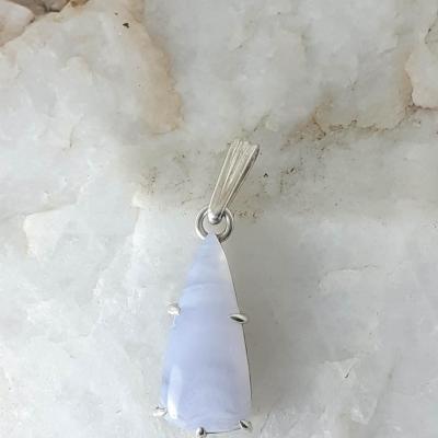 Pendentif argent & agate Blue Lace
